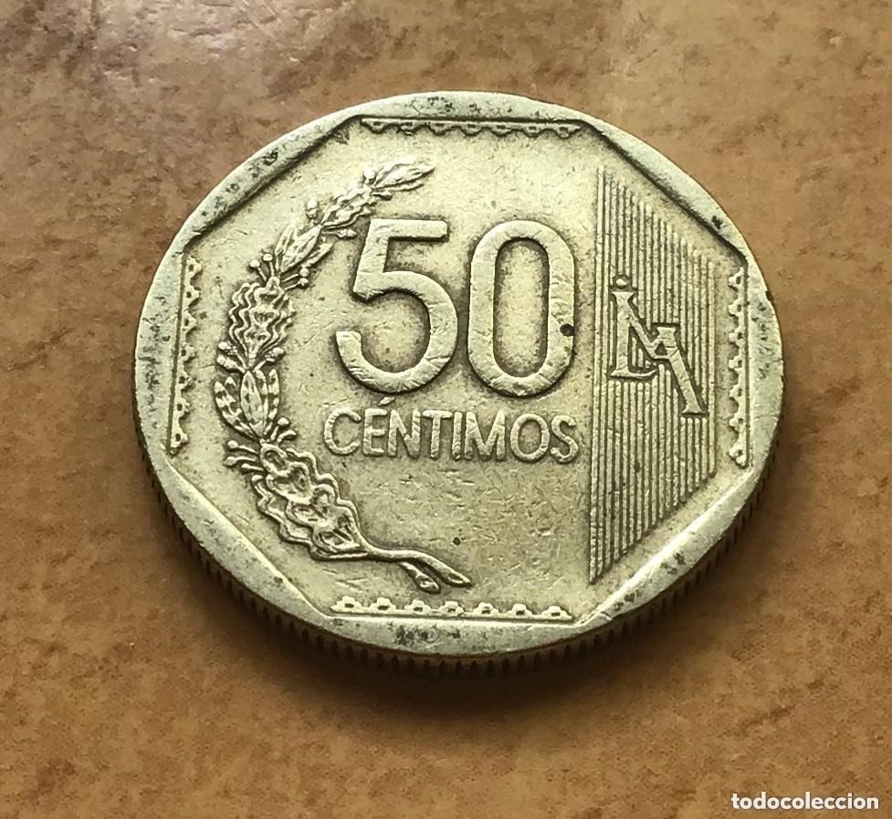 Monedas antiguas de Am&eacute;rica: 50 c&eacute;ntimos de Per&uacute;. A&ntilde;o 2005