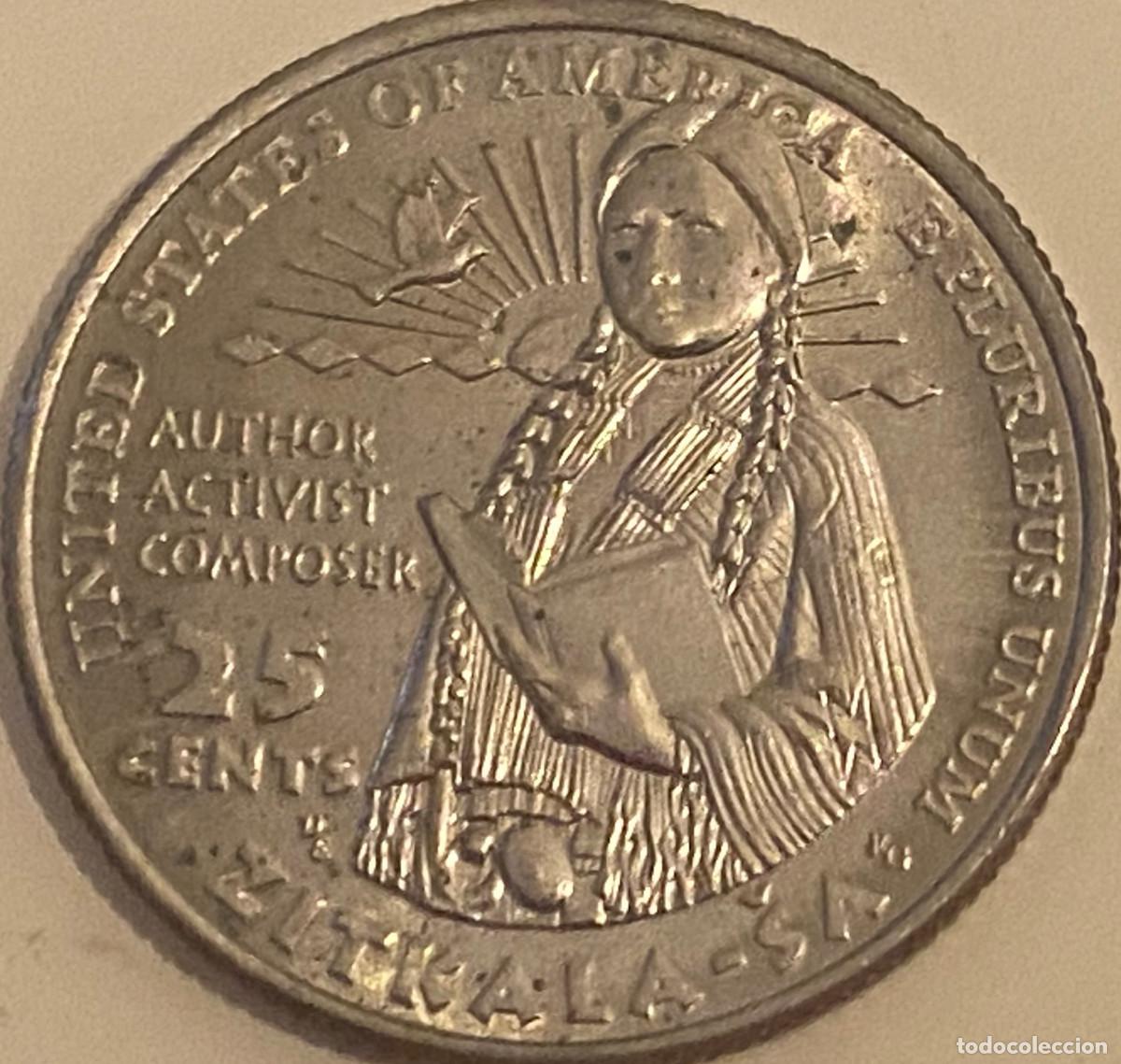 Monedas antiguas de Am&eacute;rica: 1 Quarter (25 centavos de d&oacute;lar). USA. A&ntilde;o 2024. Ceca D. Zitkala-&Scaron;a. Buen estado.