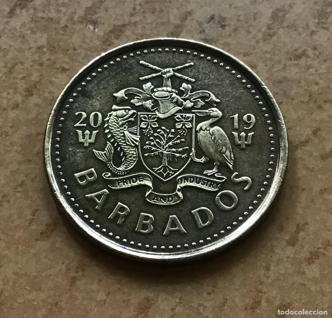 Monedas antiguas de Am&eacute;rica: 5 centavos de Barbados. A&ntilde;o 2019