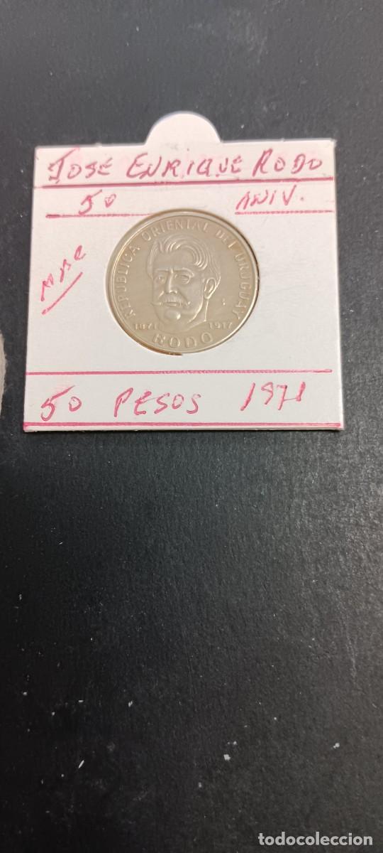 Monedas antiguas de Am&eacute;rica: URUGUAY 50 PESOS 1971 BC KM=58 (50 ANIV. JOSE ENRIQUE RODO)