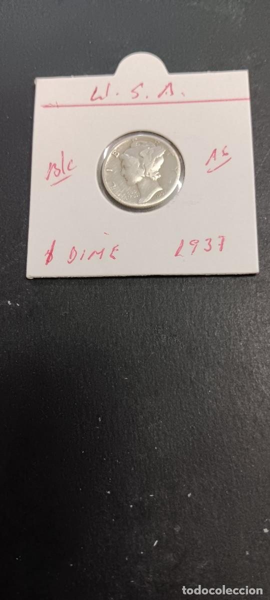 Monedas antiguas de Am&eacute;rica: USA 1 DIME(10 CENTAVOS) 1937 BC KM=140 (PLATA)