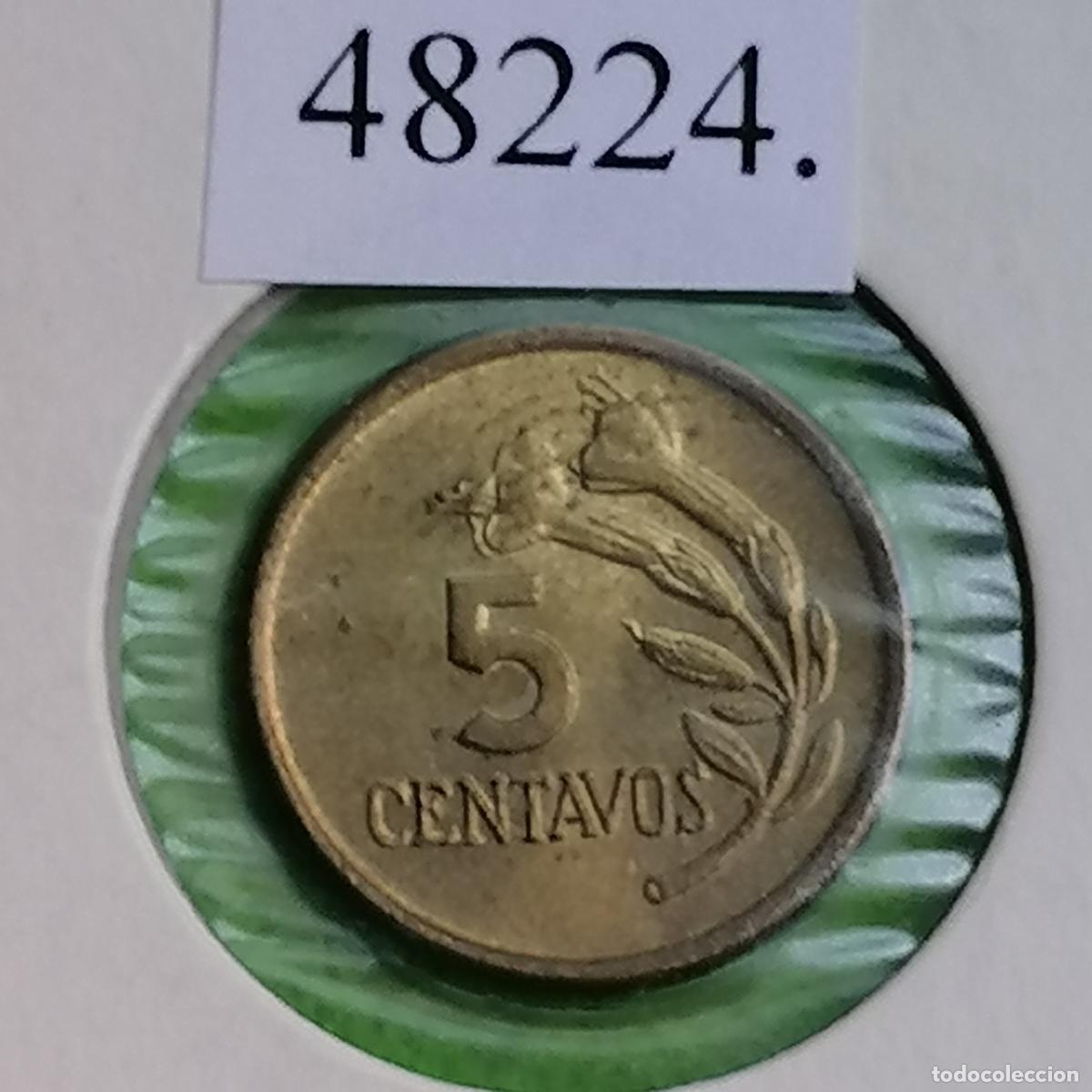 Monedas antiguas de Am&eacute;rica: Per&uacute; 5 centavos 1974, c&eacute;ntimos