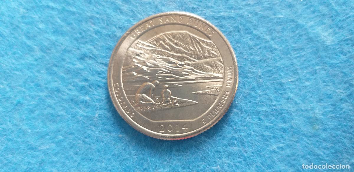 Monedas antiguas de Am&eacute;rica: MONEDA EEUU ESTADOS UNIDOS USA QUARTER 2014. P. COLORADO. Parque Great Sand Dunes. Parques nacionale