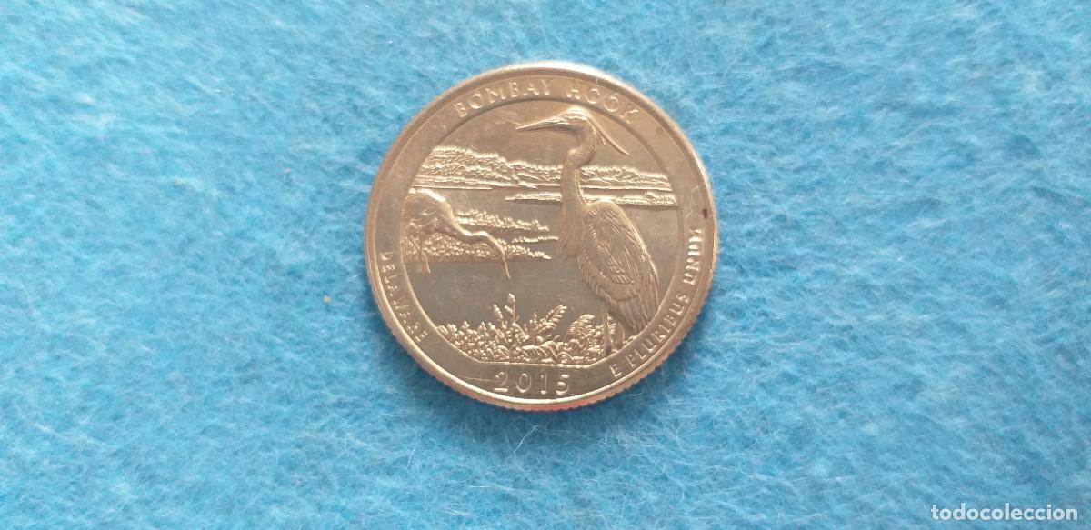 Monedas antiguas de Am&eacute;rica: Moneda Estados Unidos. U.S.A. &frac14; quarter dollar. 2015. Bombay Hook. Delaware. P
