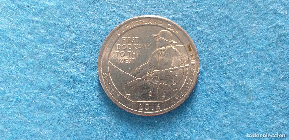 Monedas antiguas de Am&eacute;rica: Moneda Estados Unidos, USA. Parque Cumberland Gap. Kentucky. A&ntilde;o 2016. Programa America la bella