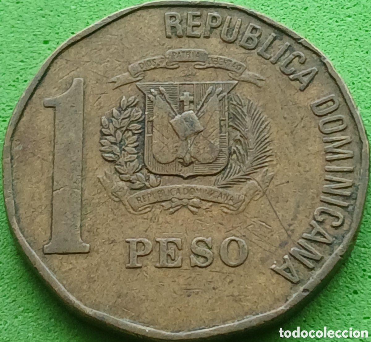 Monedas antiguas de Am&eacute;rica: Rep&uacute;blica Dominicana 1 peso 1991 km#80.1