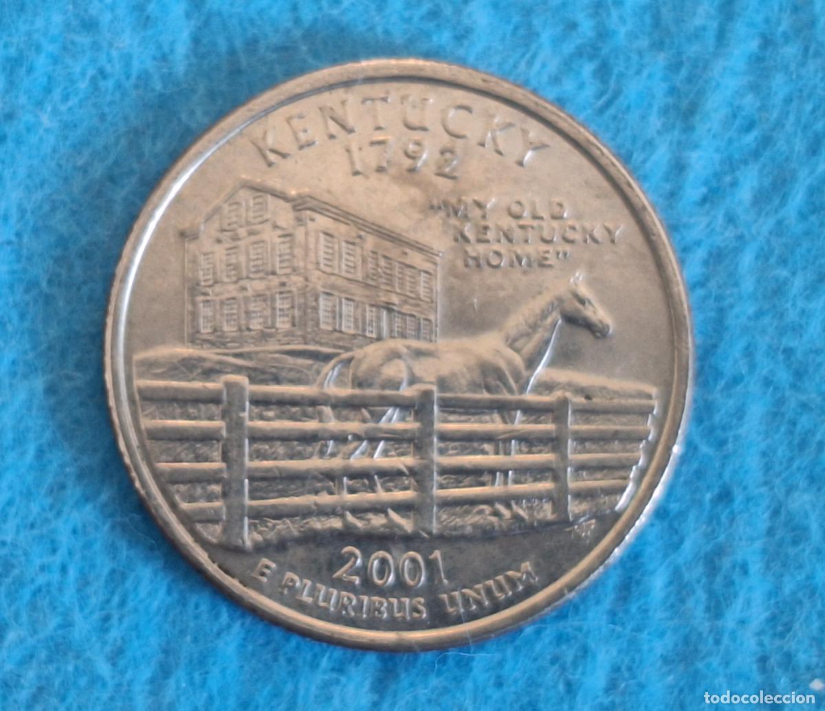 Monedas antiguas de Am&eacute;rica: MONEDA EEUU ESTADOS UNIDOS USA QUARTER D&Oacute;LAR A&ntilde;o 2001. 50 estados. Kentucky. Moneda conmemorativa