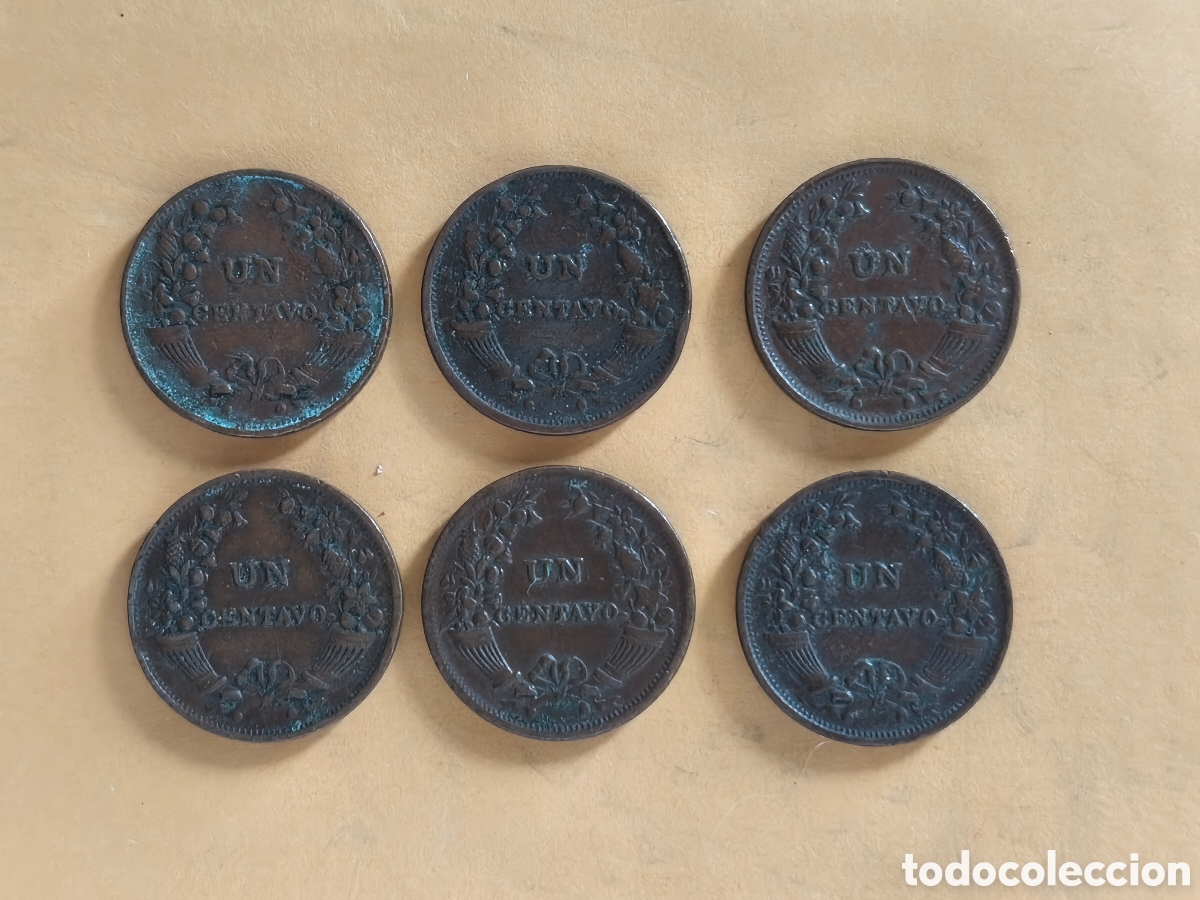 Monedas antiguas de Am&eacute;rica: 1 centavo Per&uacute; bronce km 211 - Foto 2