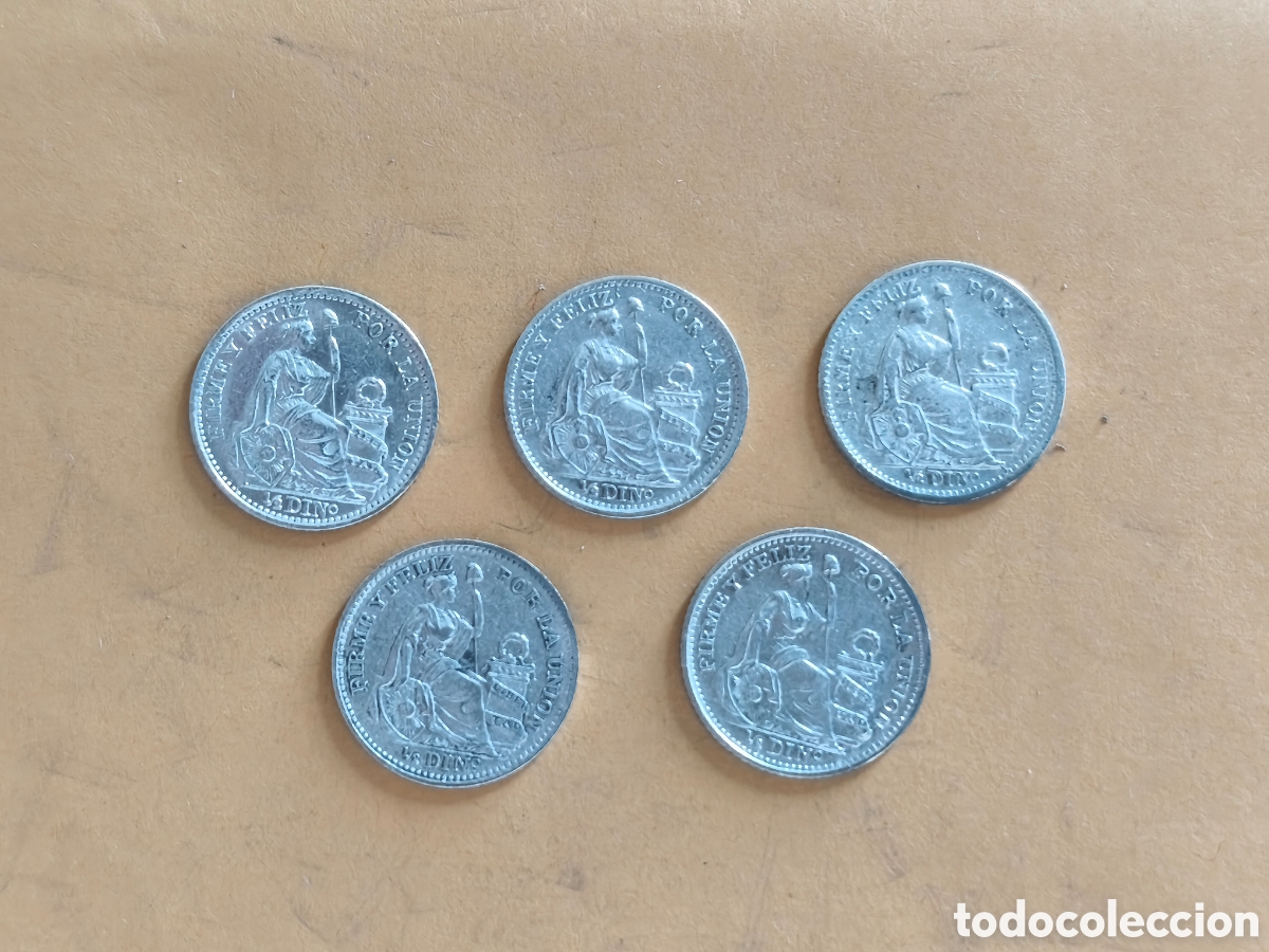 Monnaies anciennes d'Am&eacute;rique: 1/2 din(er)o Per&uacute; plata 0.900