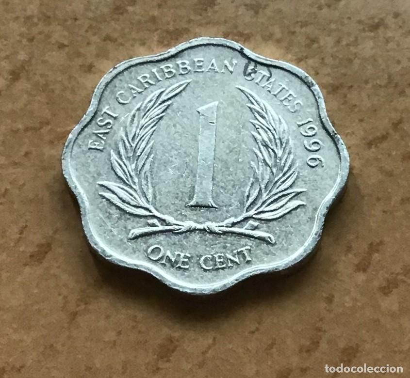 Monedas antiguas de Am&eacute;rica: 1 centavo de East Caribbean States (Caribe Oriental). A&ntilde;o 1996