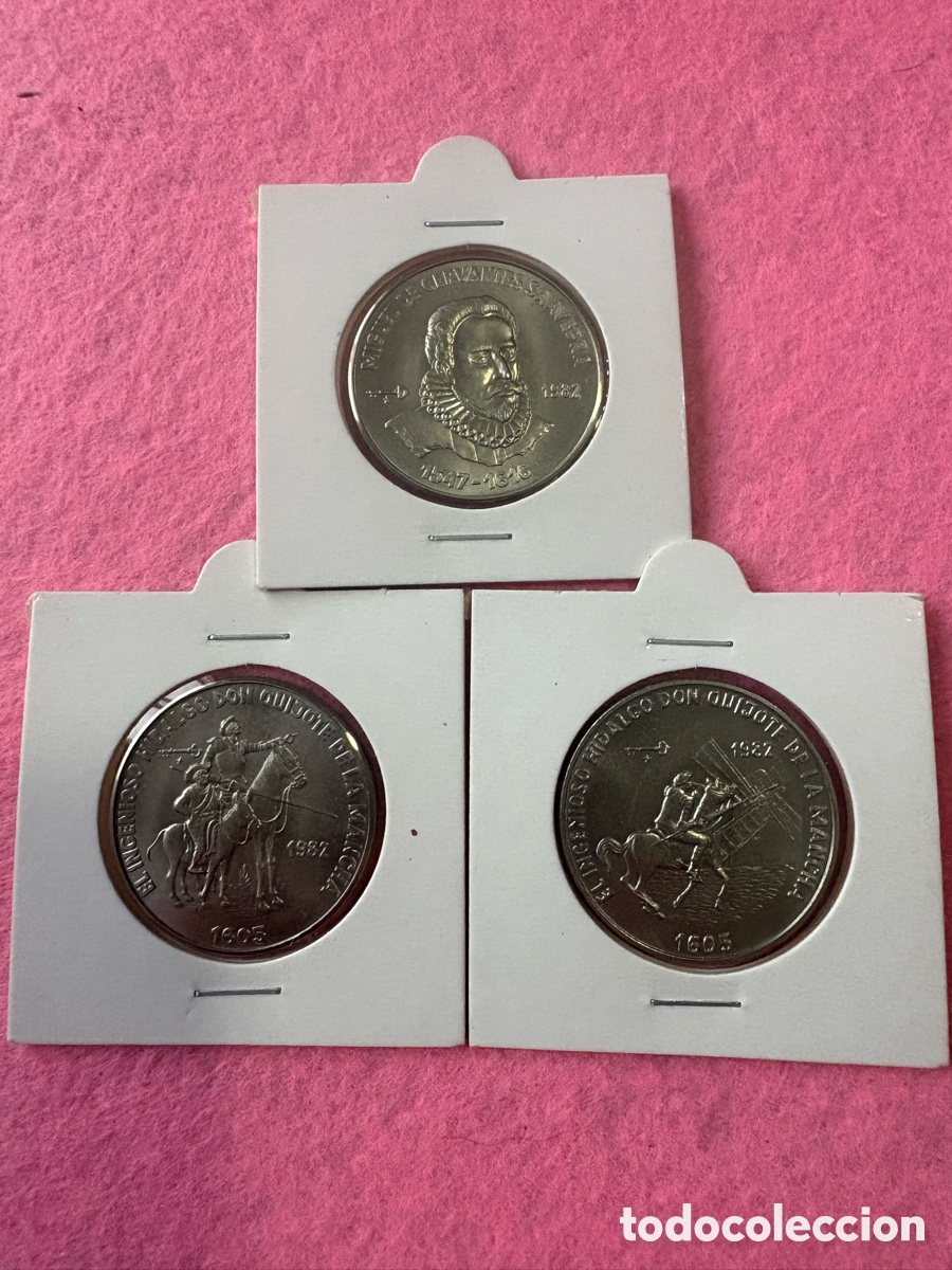 Monedas antiguas de Am&eacute;rica: Serie completa 3 monedas SC, 1 peso 1982 Cuba (A1)