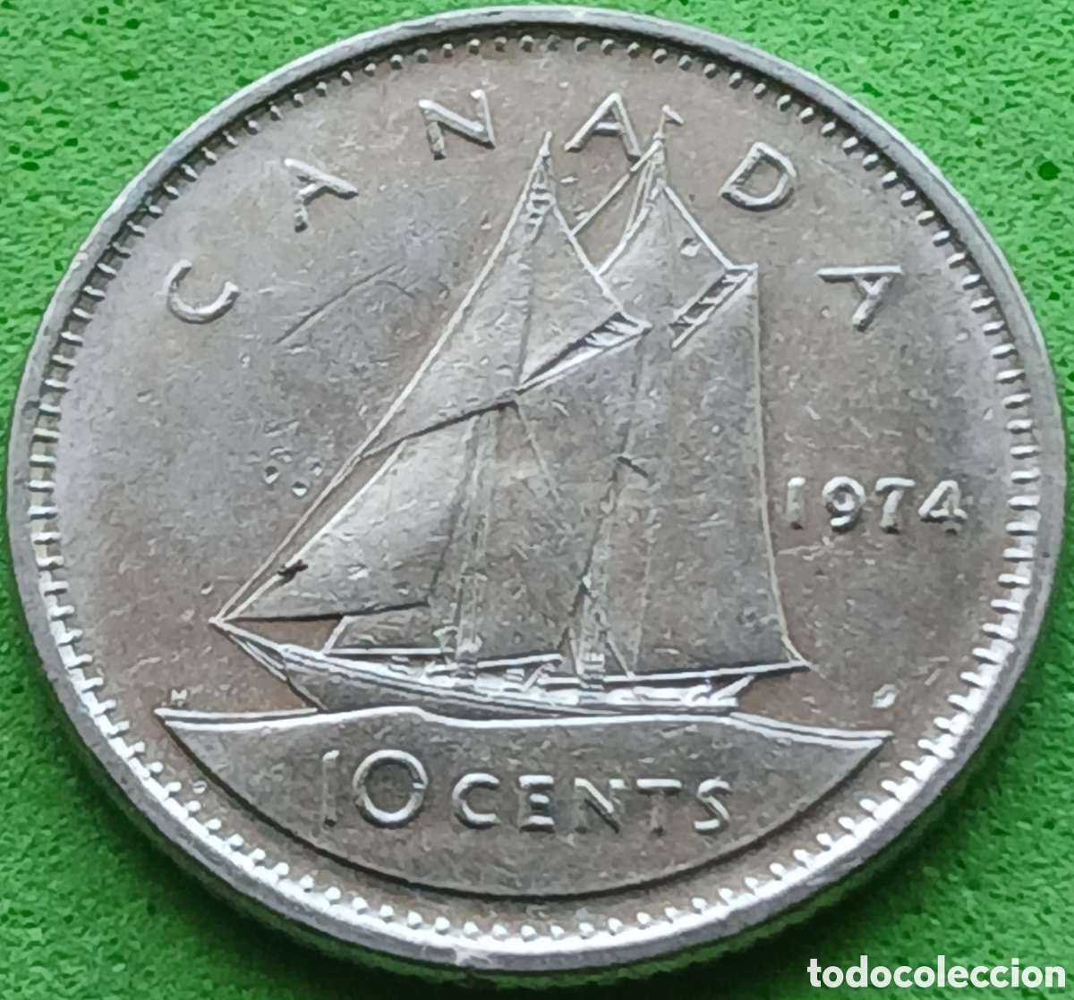 Monedas antiguas de Am&eacute;rica: Canad&aacute; 10 cents 1974 km#77