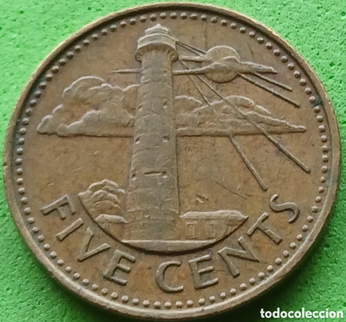 Monedas antiguas de Am&eacute;rica: Barbados five cents 1986 km#11