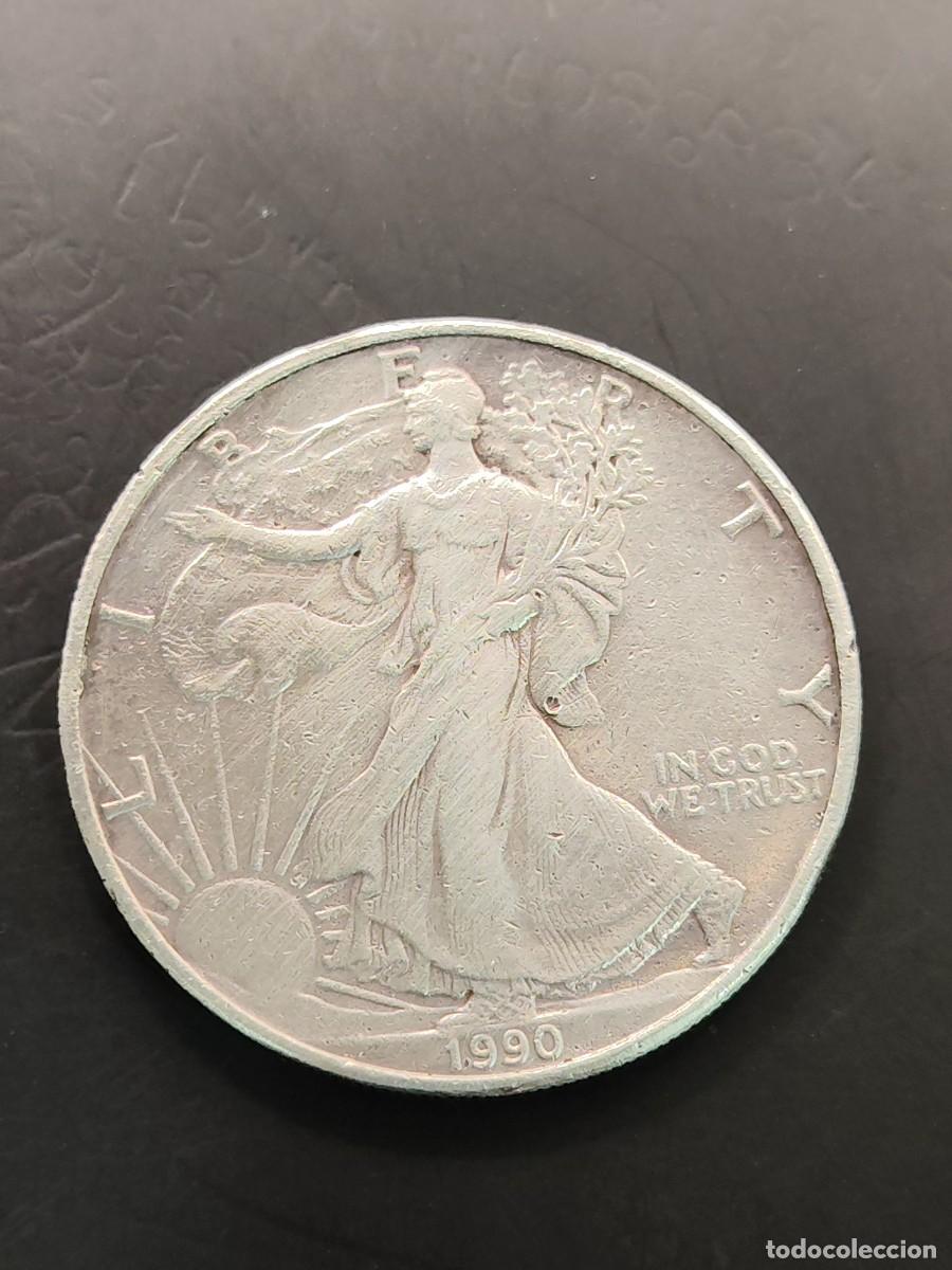 Monedas antiguas de Am&eacute;rica: ESTADOS UNIDOS A&Ntilde;O 1990 1 ONZA PLATA &rdquo; LIBERTY &rdquo;