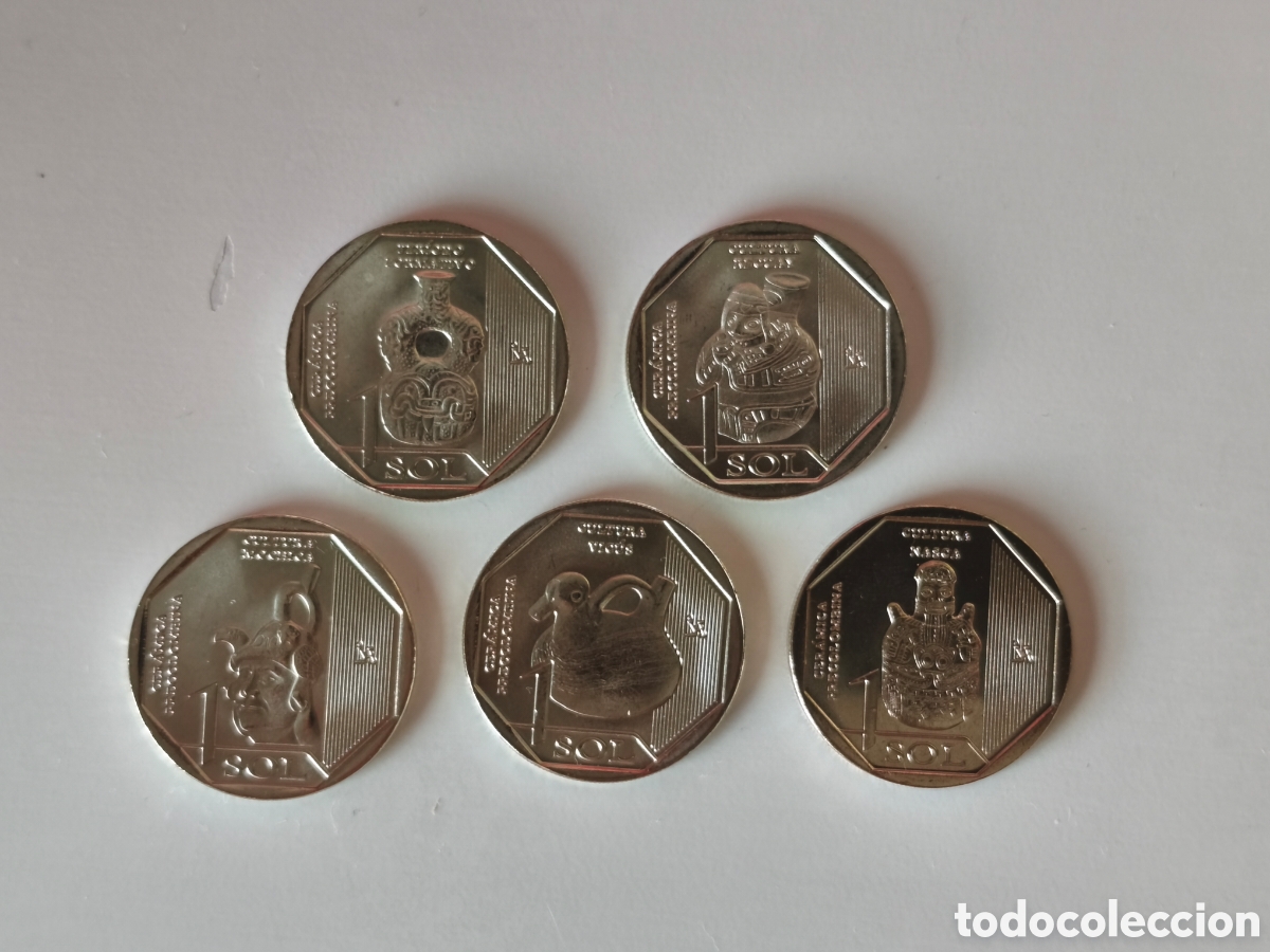 Moedas antigas da Am&eacute;rica: 1 sol Per&uacute; cer&aacute;mica precolombina sc