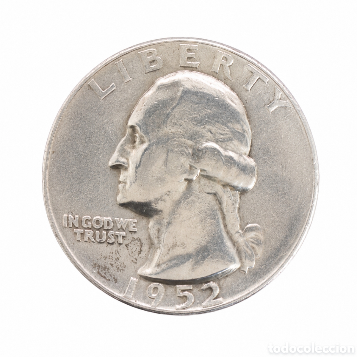 Monedas antiguas de Am&eacute;rica: Moneda de Plata Estados Unidos &ndash; Quarter Dollar Washington 1952 (90% Plata)