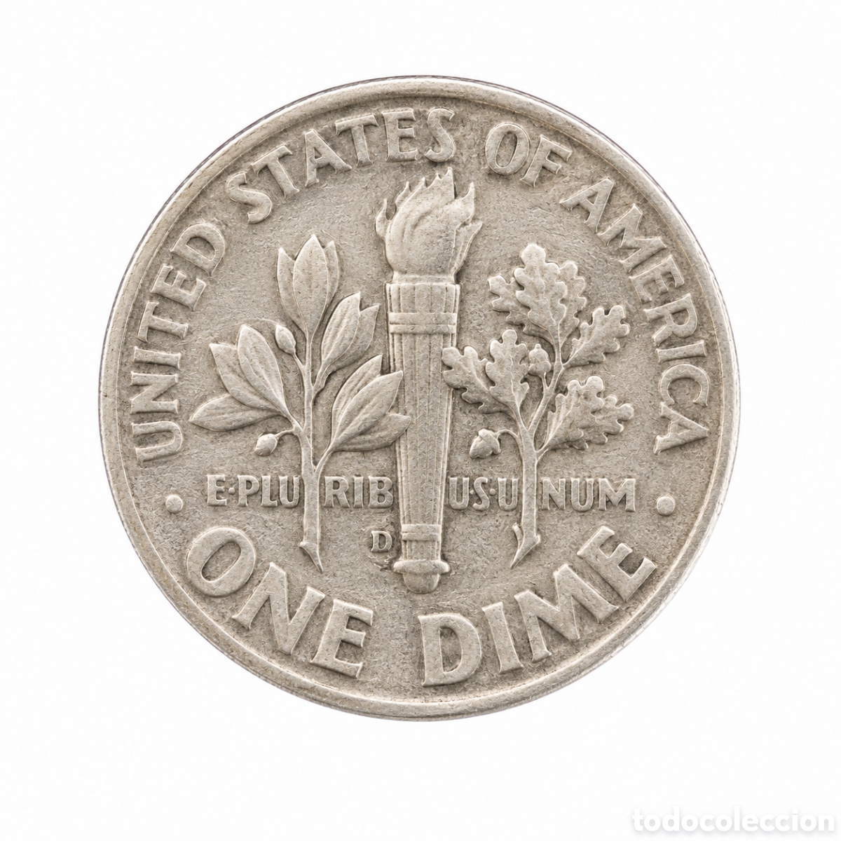 Monedas antiguas de Am&eacute;rica: Moneda de Plata Estados Unidos &ndash; One Dime Roosevelt 1954 (90% Plata)