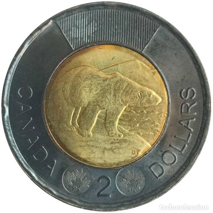 Monedas antiguas de Am&eacute;rica: Canad&aacute;, 2 d&oacute;lares &rdquo;OSO de anillo oscuro&rdquo;, UC#739./ Nueva, sin circular.