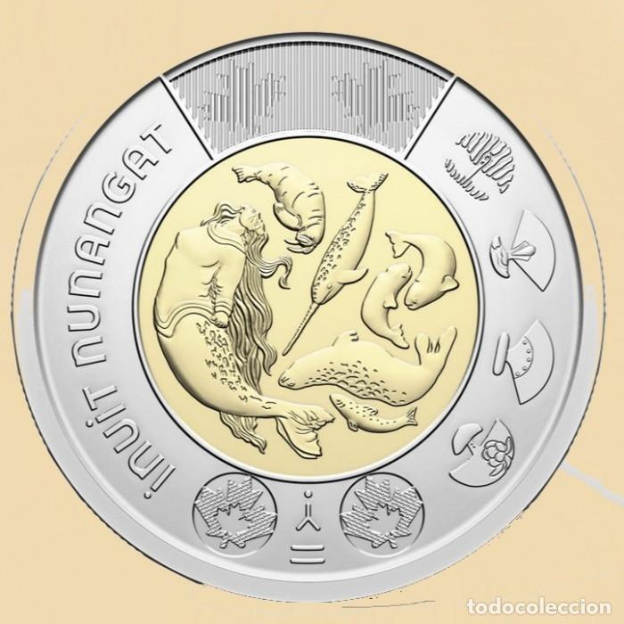 Monedas antiguas de Am&eacute;rica: Canad&aacute;, 2 D&oacute;lares &rdquo;Mundo Ind&iacute;gena: Nunangat inuit - Bimet&aacute;lica&rdquo;, UC#1703./ Nueva, sin circular.