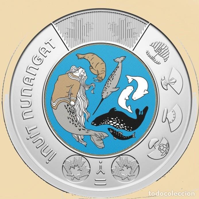Monedas antiguas de Am&eacute;rica: Canad&aacute;, 2 D&oacute;lares &rdquo;Mundo Ind&iacute;gena: Nunangat inuit - Bim. - Color&rdquo;, UC#1703./ Nueva, sin circular.