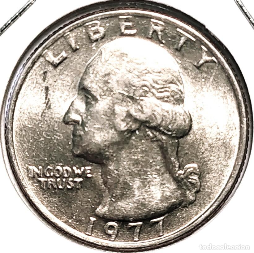 Monete antiche di America: ESTADOS UNIDOS (1951-1980) - 25 CENTAVOS 1977 - G. WASHINGTON - B - 5,67 GR. COBRE NIQUELADO