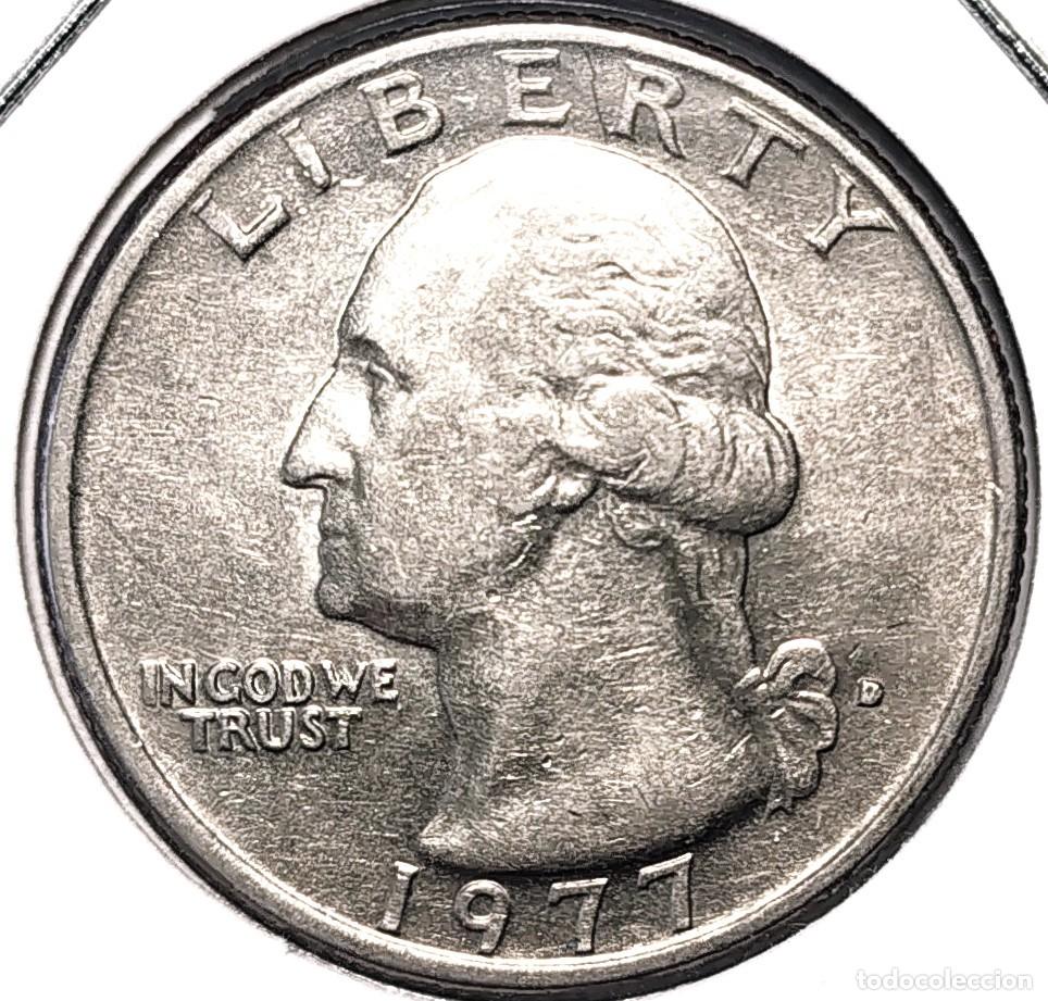 Monedas antiguas de Am&eacute;rica: ESTADOS UNIDOS (1951-1980) - 25 CENTAVOS 1977 D - G. WASHINGTON - A - 5,67 GR. COBRE NIQUELADO