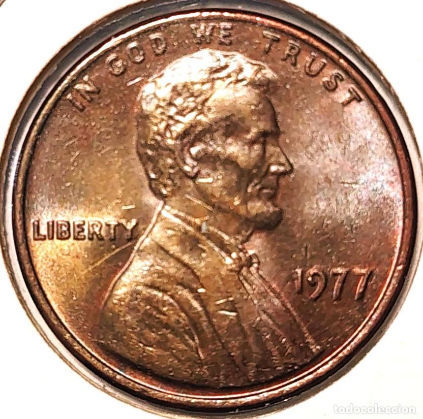 Monedas antiguas de Am&eacute;rica: ESTADOS UNIDOS (1951-1980) - 1 CENTAVO 1977 - LINCOLN - B - 3,11 GR. COBRE-ZINC - DIAMETRO 19 mm