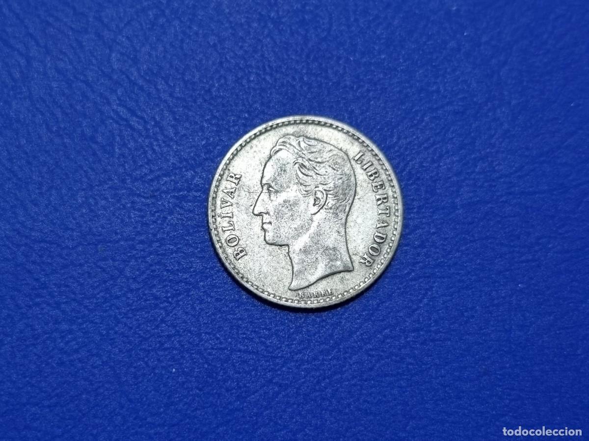 Monedas antiguas de Am&eacute;rica: Moneda Plata Republica Venezuela 50 Centimos 1954 Bolivar Libertador
