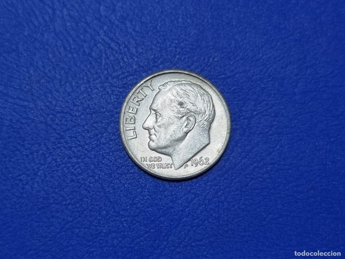 Monedas antiguas de Am&eacute;rica: Moneda Plata Estados Unidos America 1 Dime 1962-D Libertad USA EEUU
