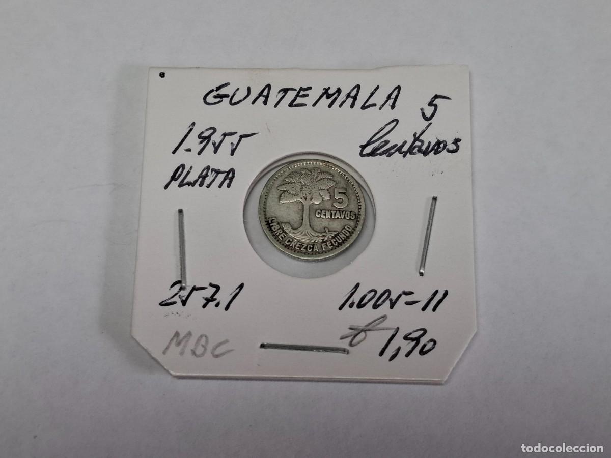 Monedas antiguas de Am&eacute;rica: 5 CENTAVOS de PLATA de 1955 KM 257.1 GUATEMALA en MBC