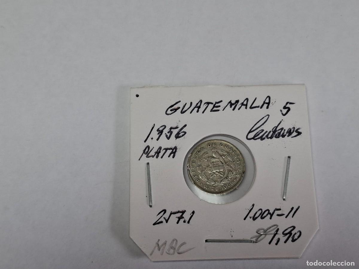 Monedas antiguas de Am&eacute;rica: 5 CENTAVOS de PLATA de 1956 KM 257.1 GUATEMALA en MBC