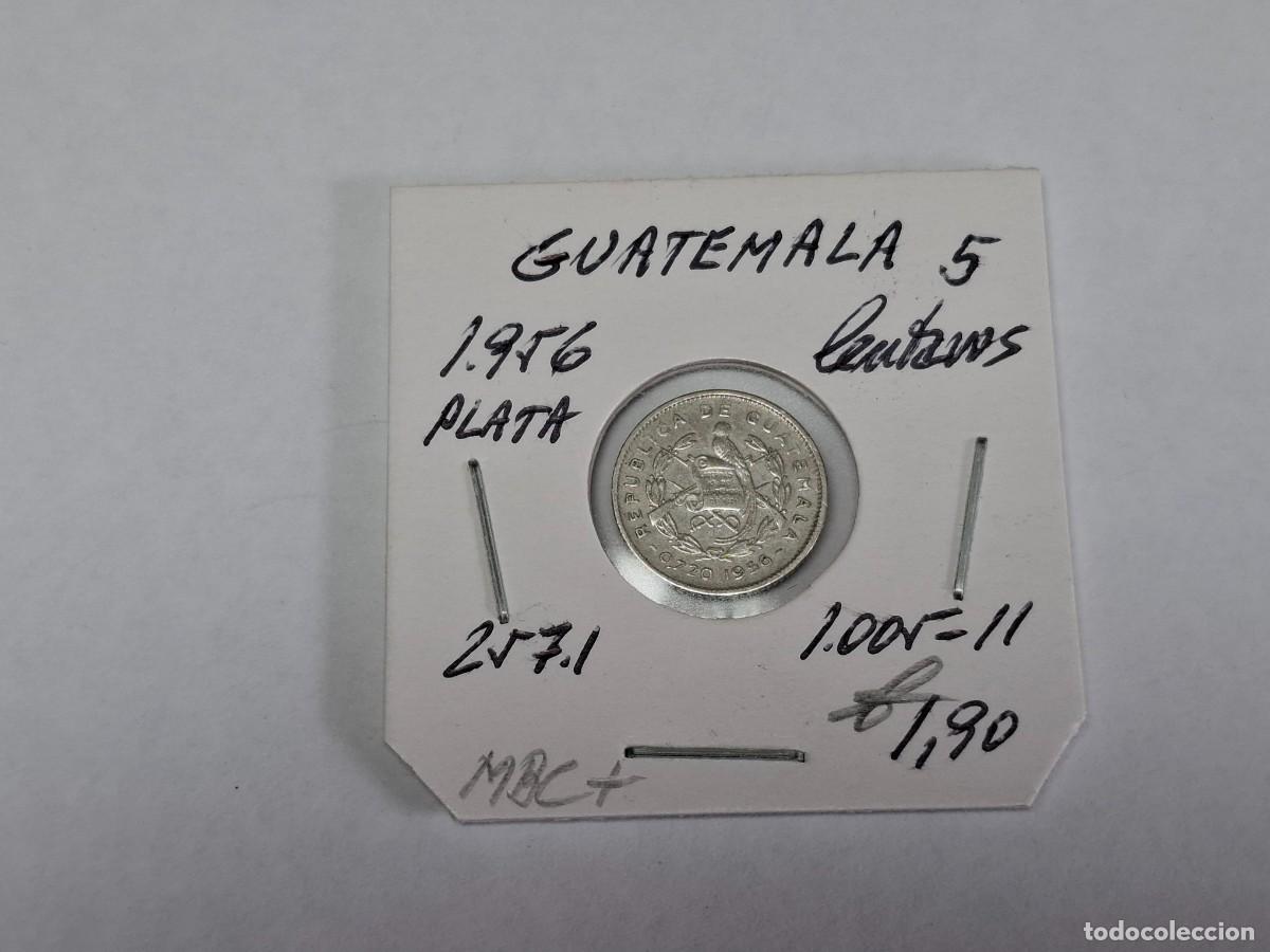 Monedas antiguas de Am&eacute;rica: 5 CENTAVOS de PLATA de 1956 KM 257.1 GUATEMALA en MBC+