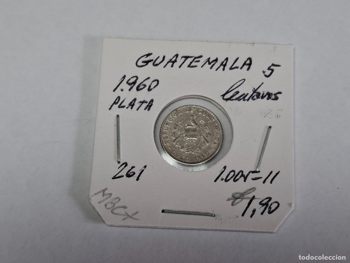 Monedas antiguas de Am&eacute;rica: 5 CENTAVOS de PLATA de 1960 KM 261 GUATEMALA en MBC+