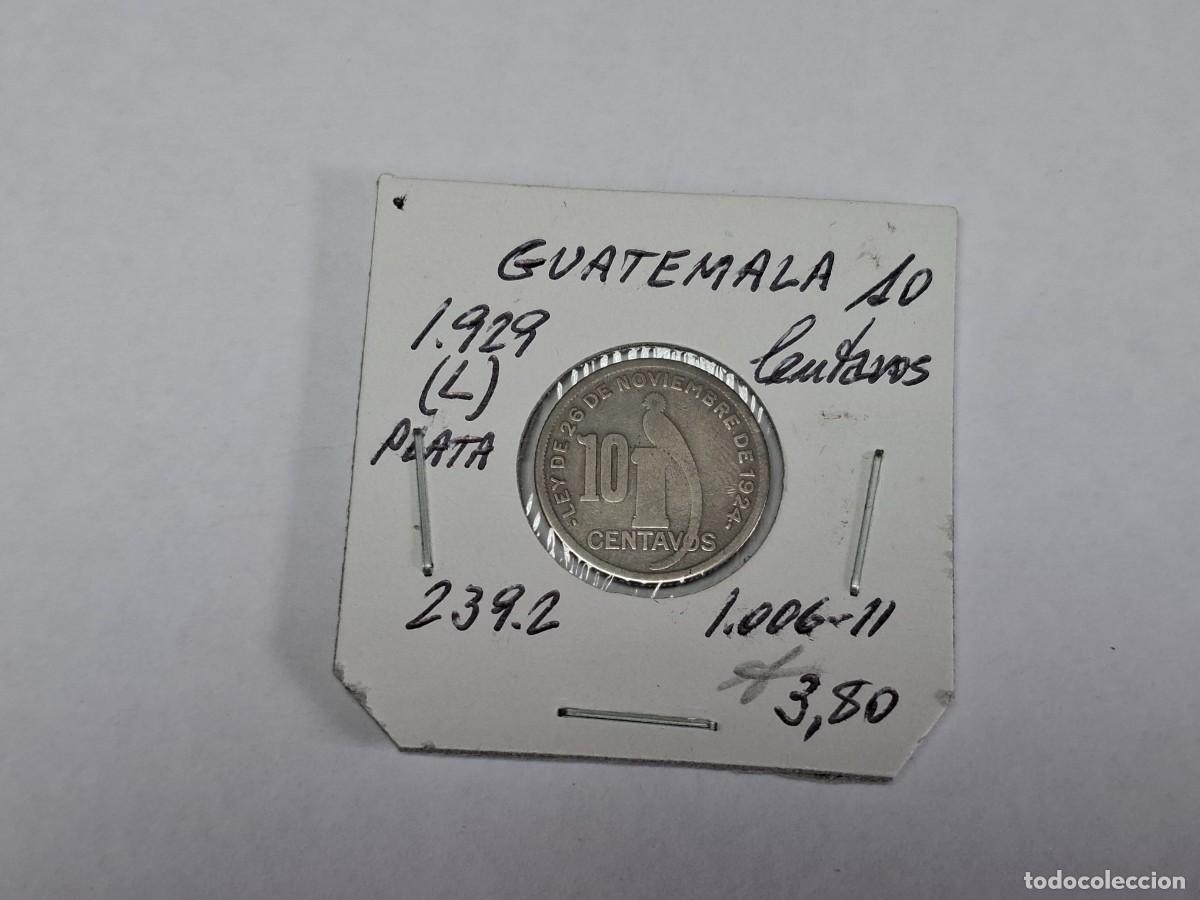 Monedas antiguas de Am&eacute;rica: 10 CENTAVOS de PLATA de 1929 L KM 239.2 GUATEMALA en MBC