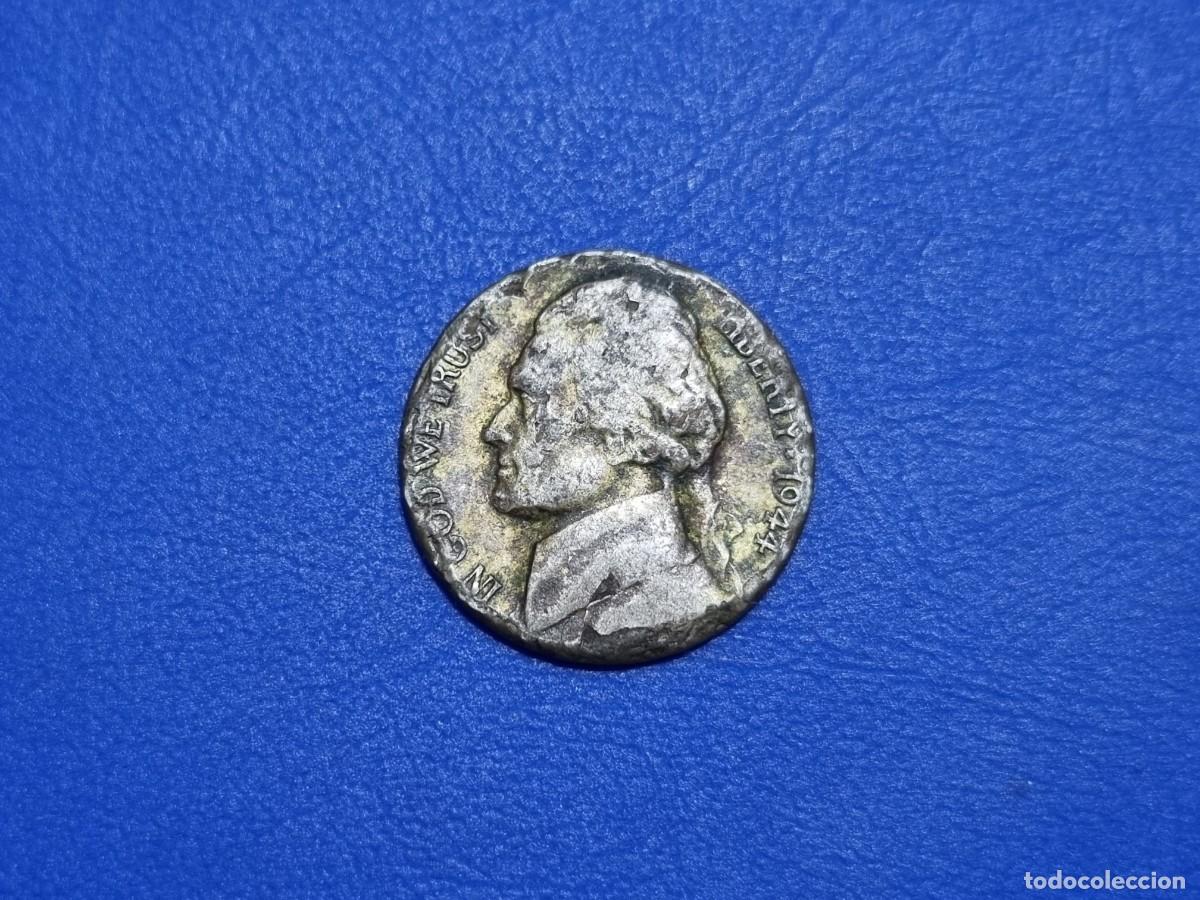 Monedas antiguas de Am&eacute;rica: Moneda Plata Estados Unidos America 5 Centavos 1944-P USA EEUU