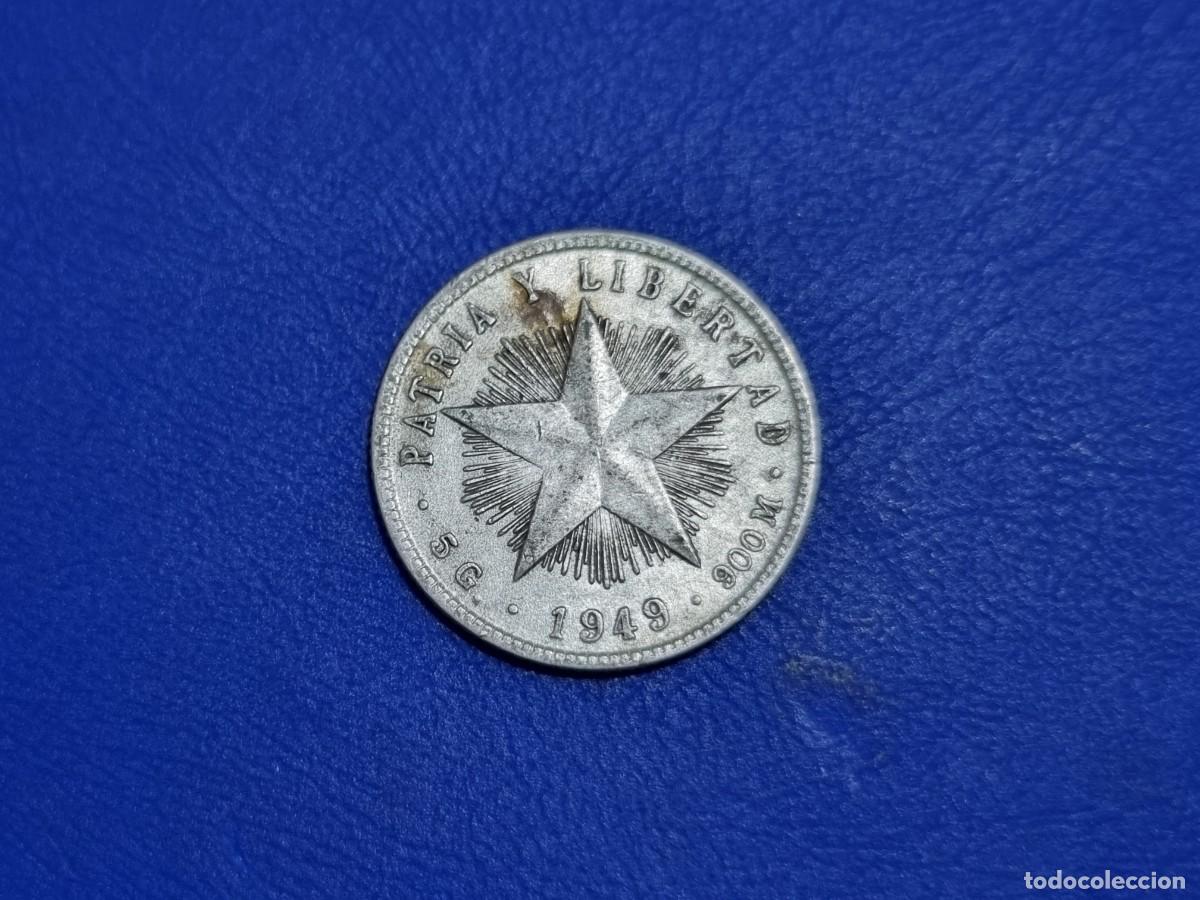Monedas antiguas de Am&eacute;rica: Moneda Plata Republica Cuba 20 Centavos 1949 Patria y Libertad