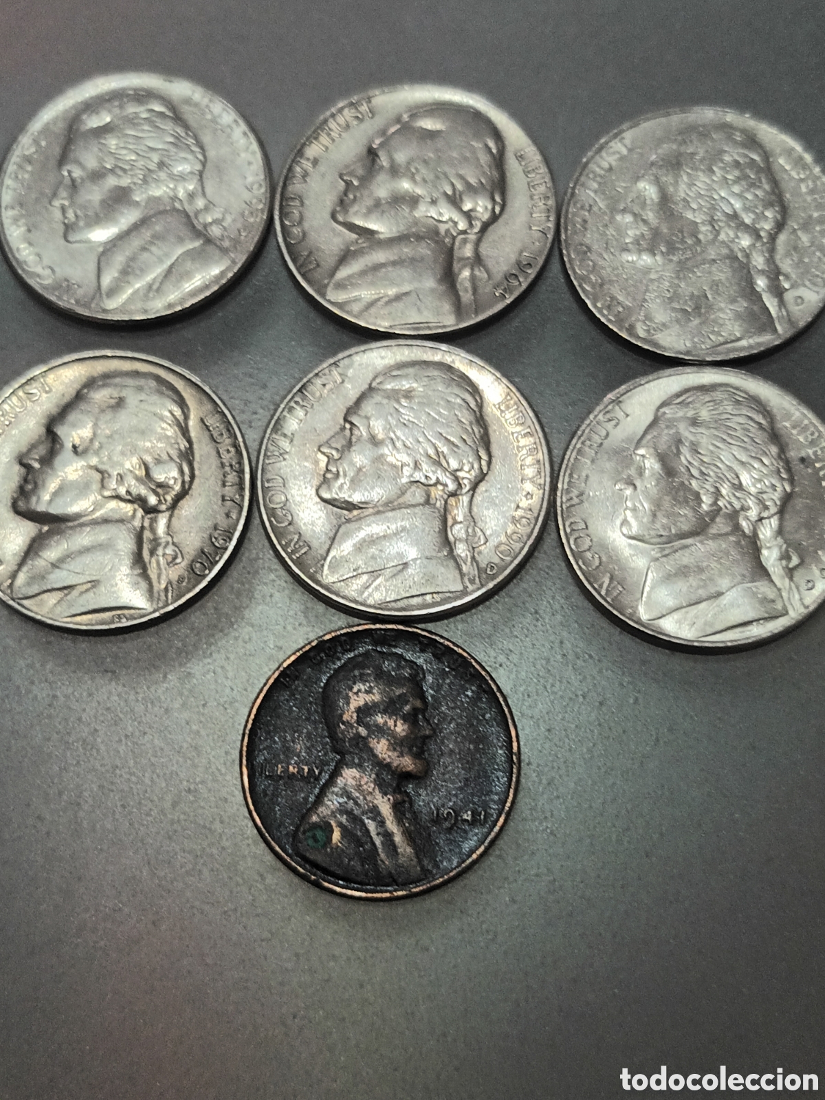 Monedas antiguas de Am&eacute;rica: CONJUNTO DE MONEDAS DE 5 CENTAVOS ESTADOUNIDENSES DISTINTAS FECHAS