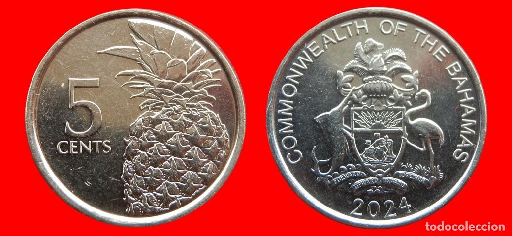 Monedas antiguas de Am&eacute;rica: 5 CENTAVOS CENTS CENTIMOS 2024 BAHAMAS-153028