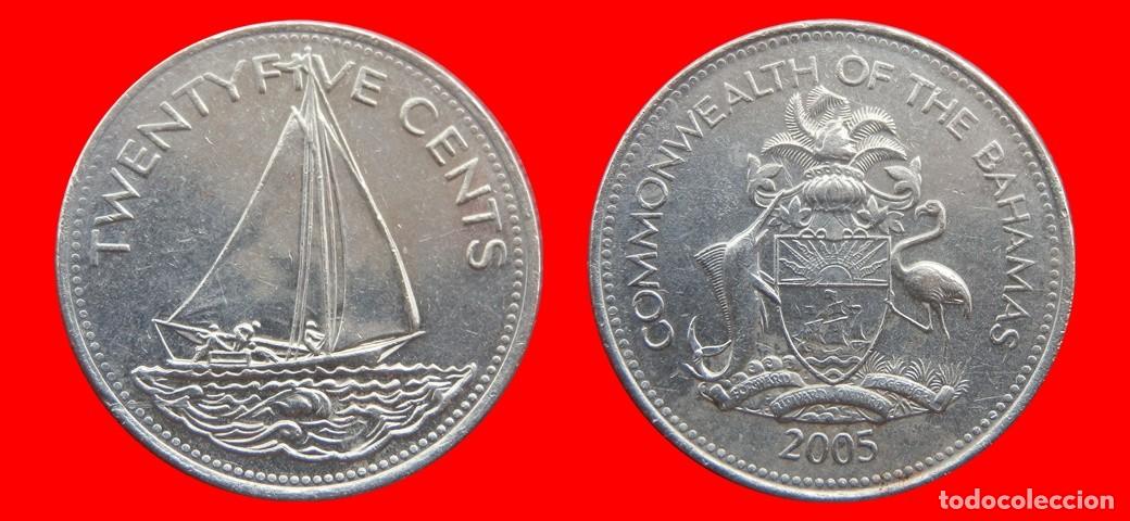 Monedas antiguas de Am&eacute;rica: 25 CENTAVOS CENTS CENTIMOS 2005 BAHAMAS-153029