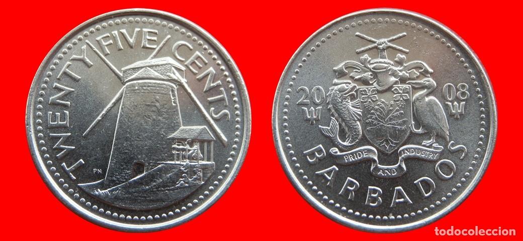 Monedas antiguas de Am&eacute;rica: 25 CENTAVOS 2008 BARBADOS-153034
