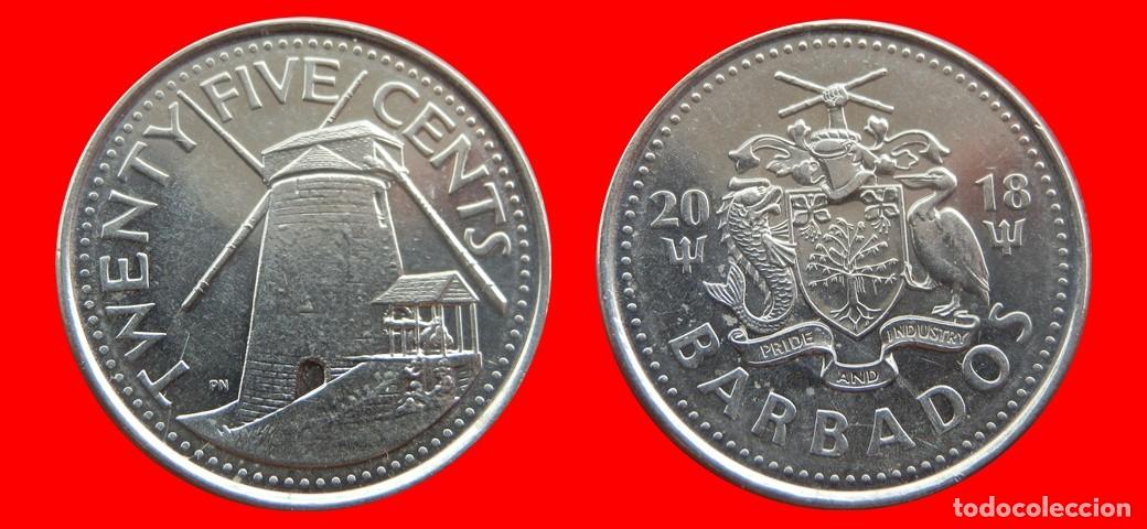 Monedas antiguas de Am&eacute;rica: 25 CENTAVOS 2018 BARBADOS-153035