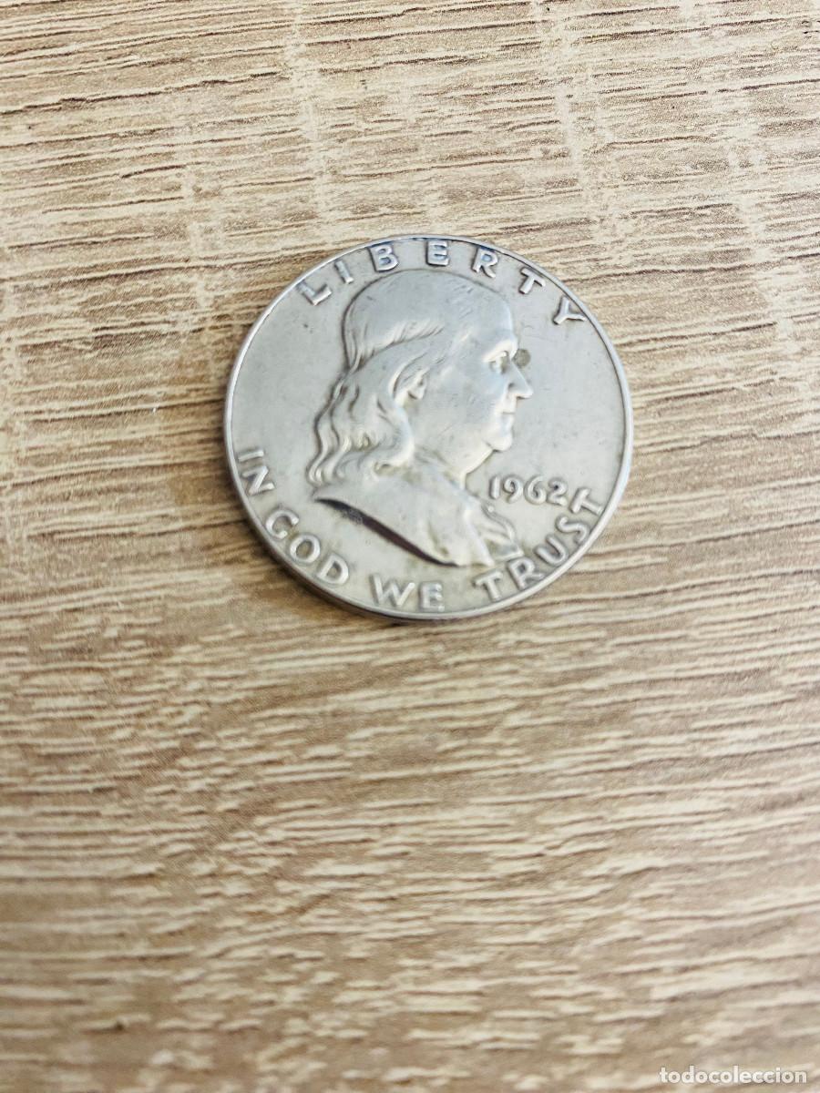 Monedas antiguas de Am&eacute;rica: Medio d&oacute;lar Ben Franklin 1962 Plata