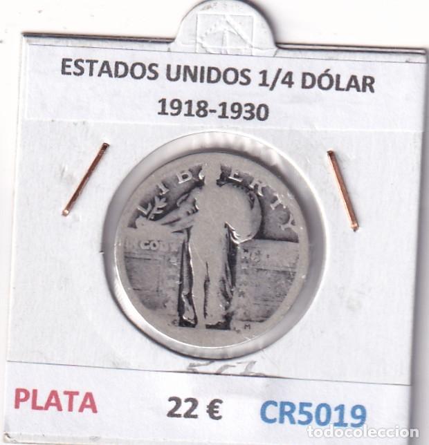 Monedas antiguas de Am&eacute;rica: CR5019 MONEDA ESTADOS UNIDOS 1/4 D&Oacute;LAR 1918-1930 PLATA