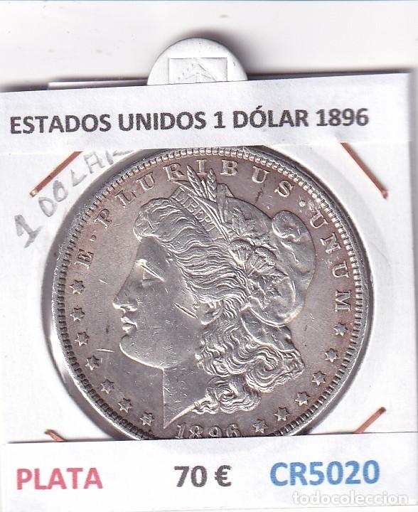 Monedas antiguas de Am&eacute;rica: CR5020 MONEDA ESTADOS UNIDOS 1 D&Oacute;LAR 1896 PLATA