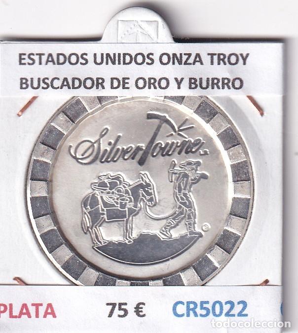 Monedas antiguas de Am&eacute;rica: CR5022 MONEDA ESTADOS UNIDOS ONZA TROY PLATA BUSCADOR DE ORO Y BURRO