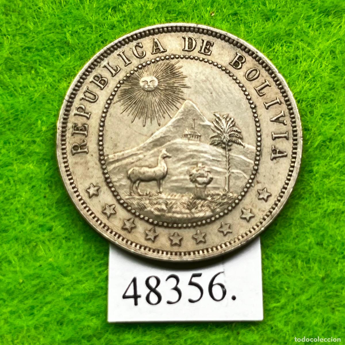 Monedas antiguas de Am&eacute;rica: Bolivia 10 centavos 1908, c&eacute;ntimos