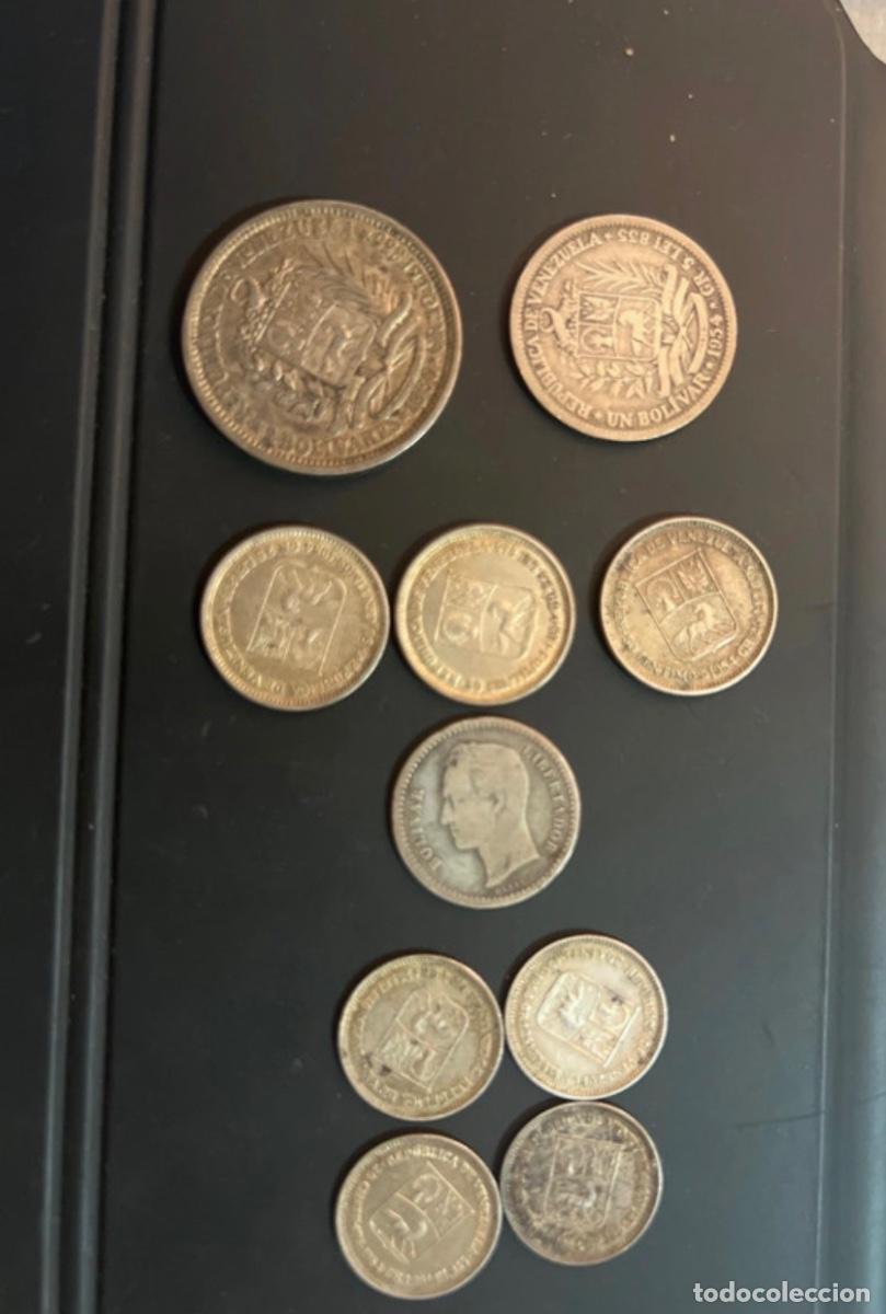 Monedas antiguas de Am&eacute;rica: Lote de 10 monedas de plata Venezuela 835 &ndash; 1954/1960