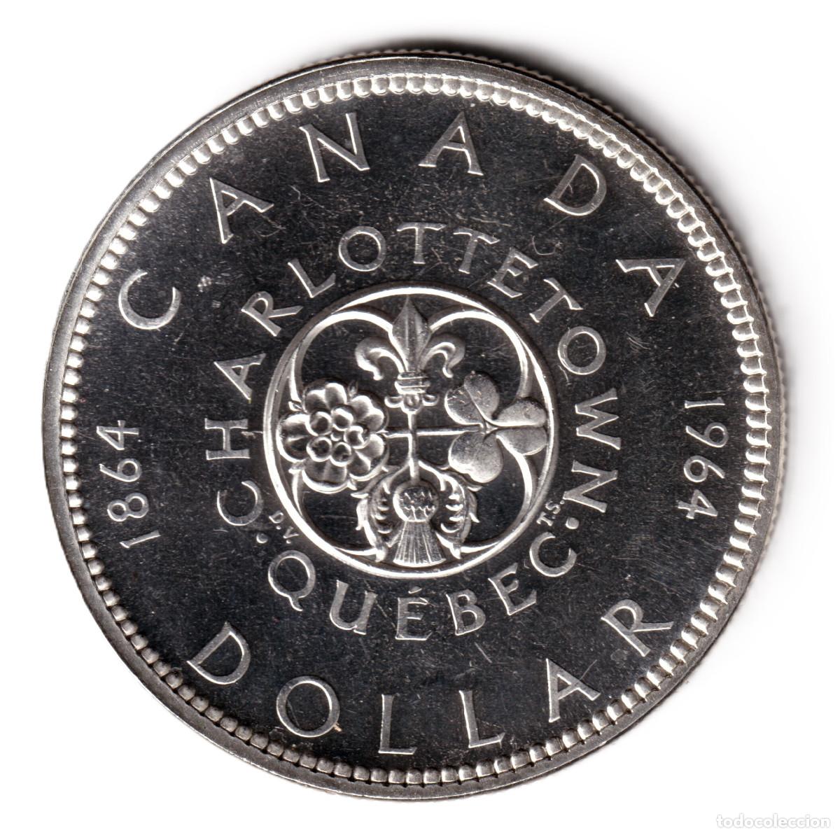 Monedas antiguas de Am&eacute;rica: CANADA 1 dolar 1964 Centenario Conferencias de Charlottetown y Quebec