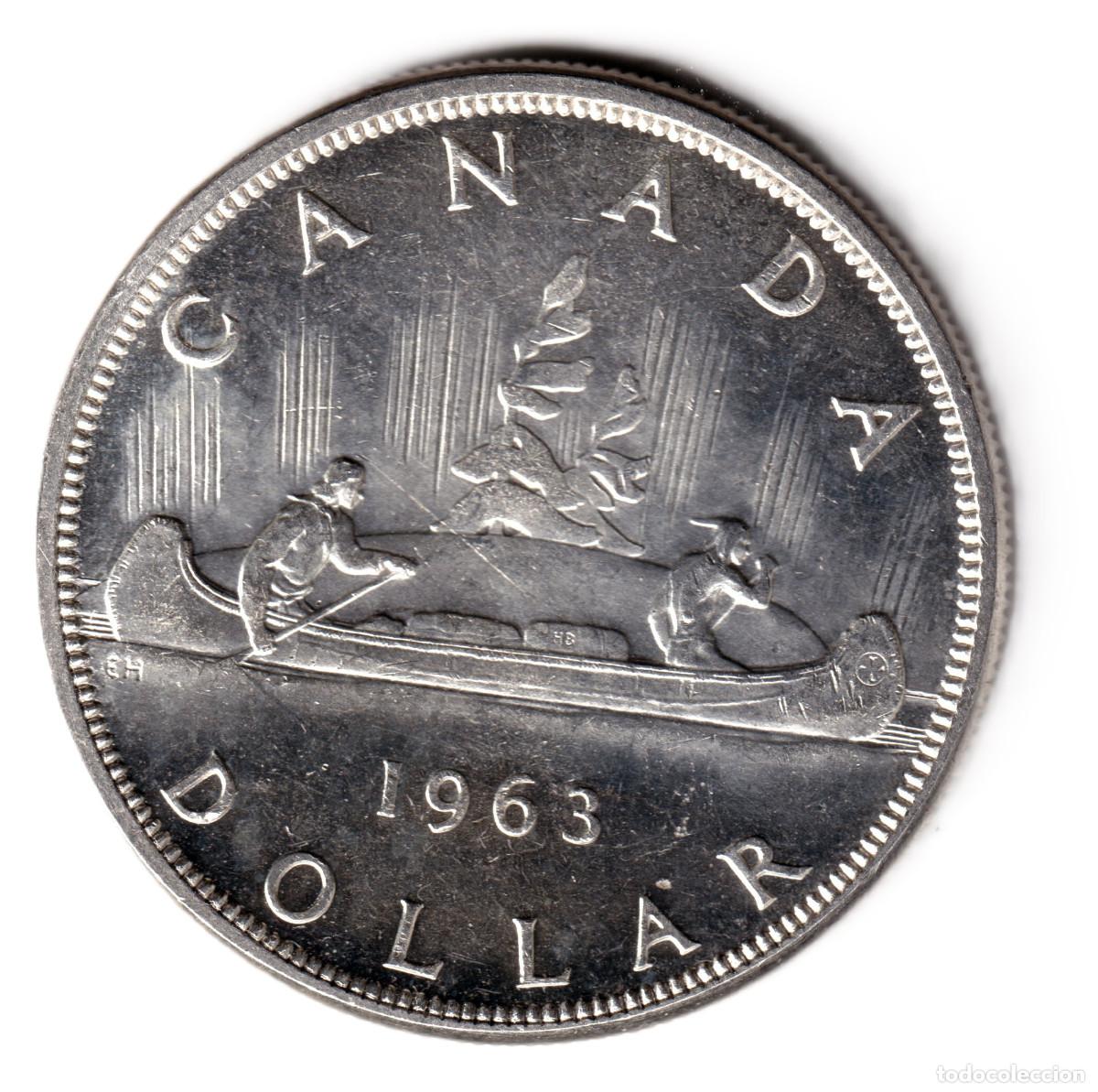 Monedas antiguas de Am&eacute;rica: CANADA 1 dolar 1963 CANOA