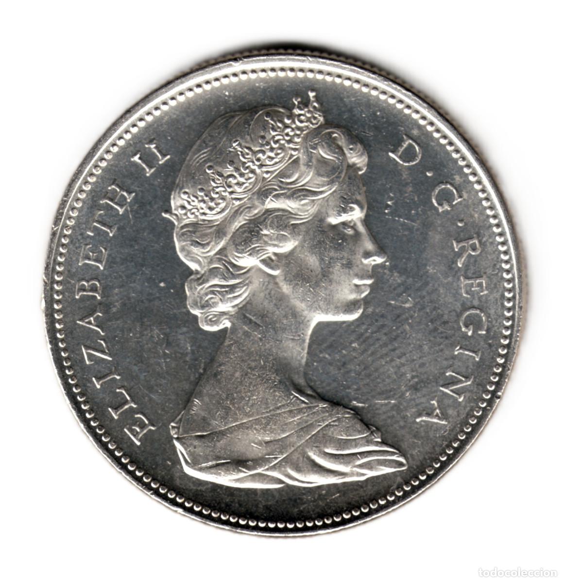 Monedas antiguas de Am&eacute;rica: CANADA 1 dolar 1966 CANOA - Foto 2
